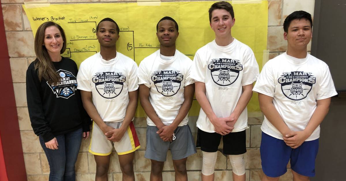 Students from St. Mary’s School in Crown Point enjoyed a three on three