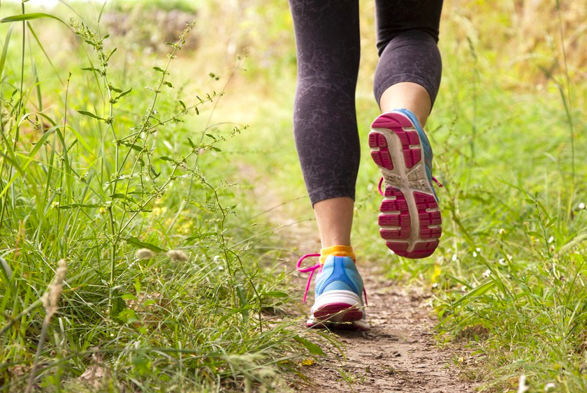 Woman running outside