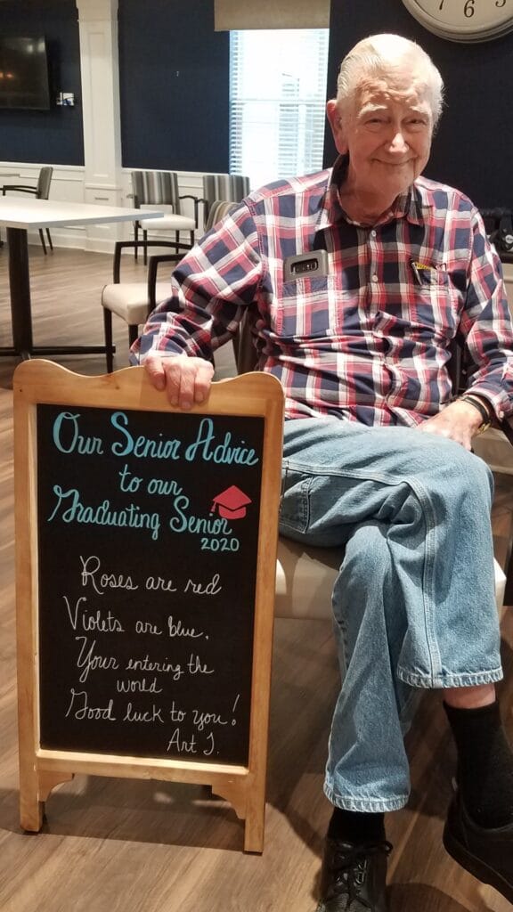 Senior with advice at StoryPoint Senior Living