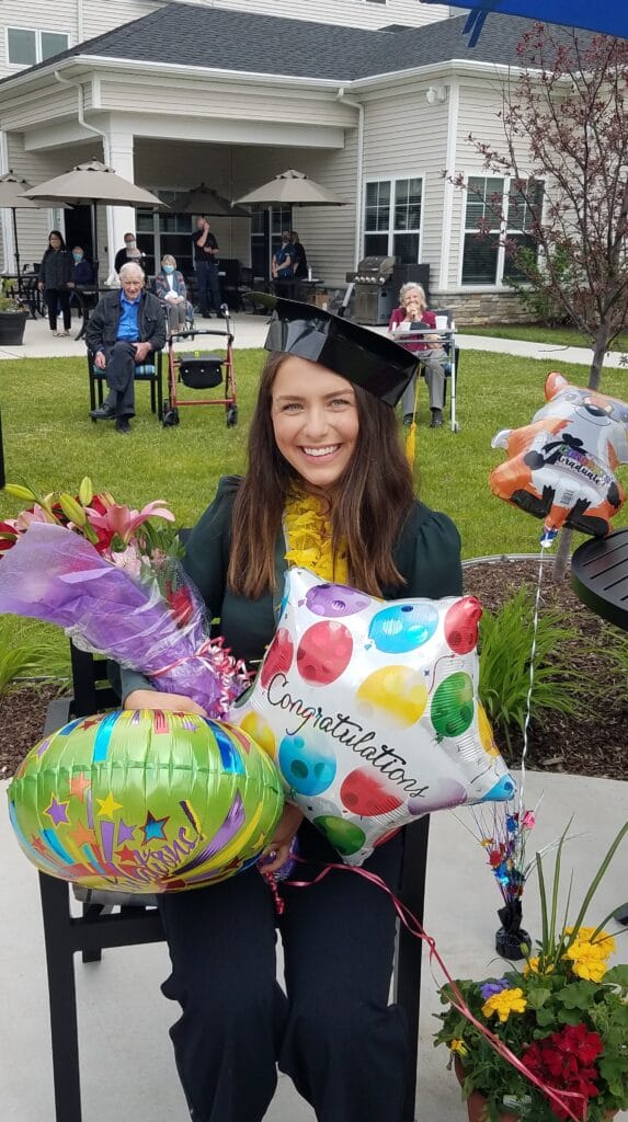 Celine Certa in cap and gown