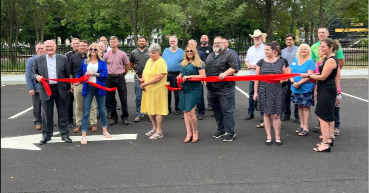 Chesterton Town Council and Duneland Chamber cut ribbons to mark opening of new public parking lots