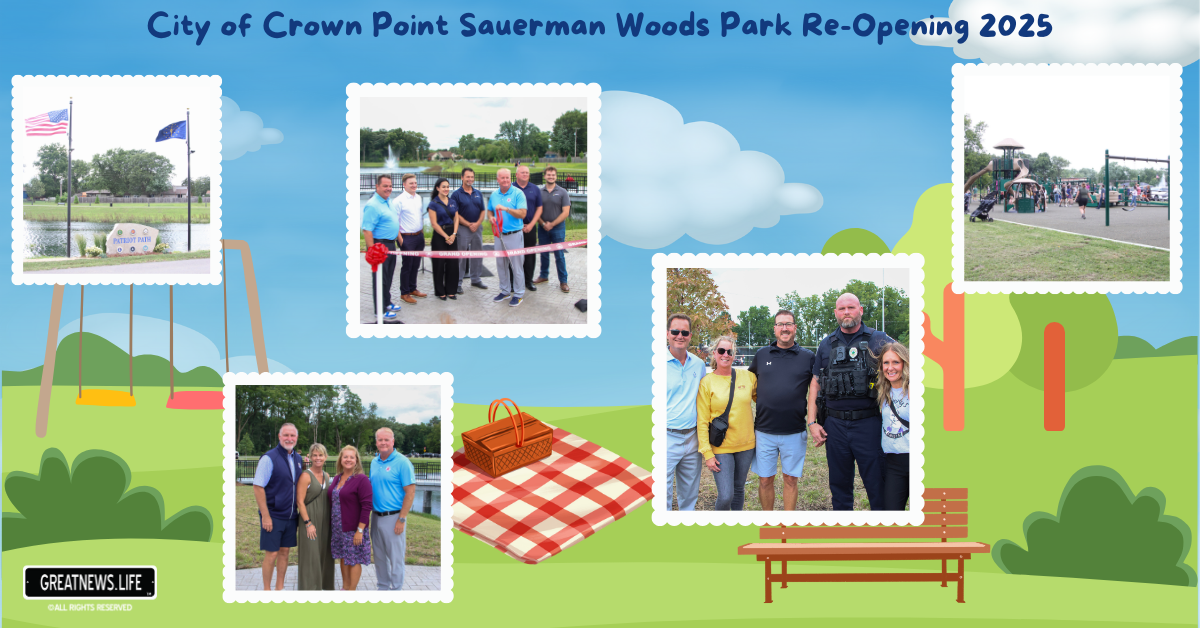 City of Crown Point holds grand reopening for Sauerman Woods Park, the city’s all-new state-of-the-art recreation destination