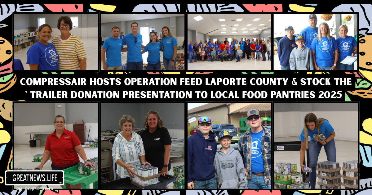 CompressAir supports local food pantries in Northwest Indiana with Operation Feed La Porte County and Stock the Trailer