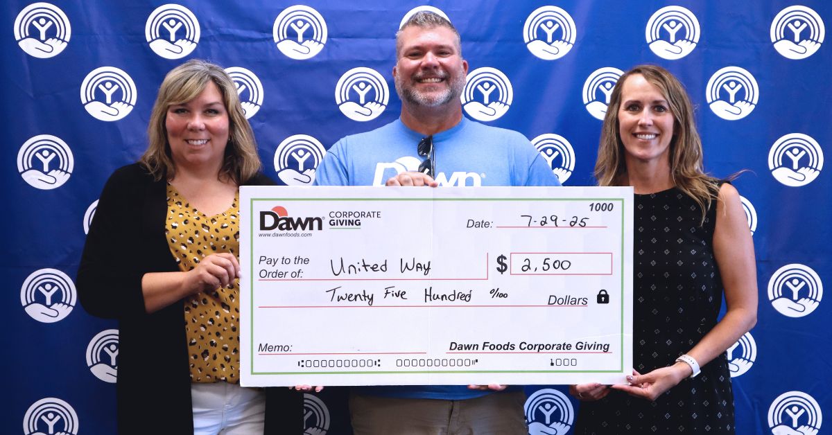 DAWN FOODS DONATES $2,500 TO SUPPORT UNITED WAY NORTHWEST INDIANA’S MISSION TO  STRENGTHEN LOCAL COMMUNITIES 