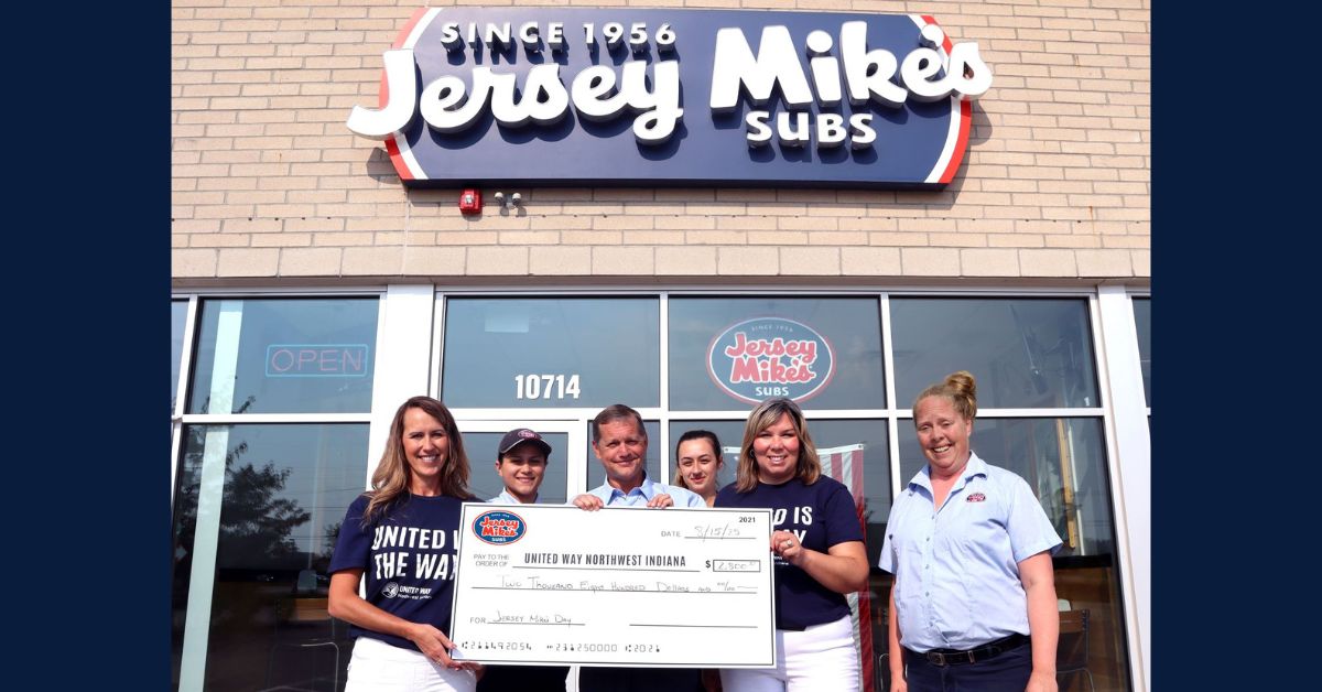 Jersey Mike’s Crown Point Day of Giving Raises $2,800 for United Way Northwest Indiana