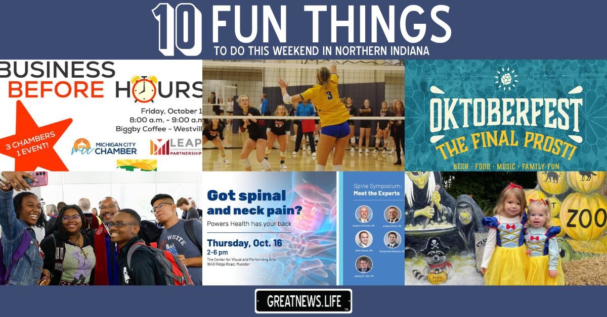 10 Fun Things To Do in Northern Indiana this weekend, October 16 – October 19