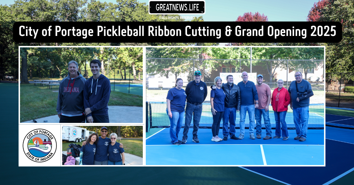 City of Portage celebrates Woodland Park pickleball court ribbon cutting and grand opening
