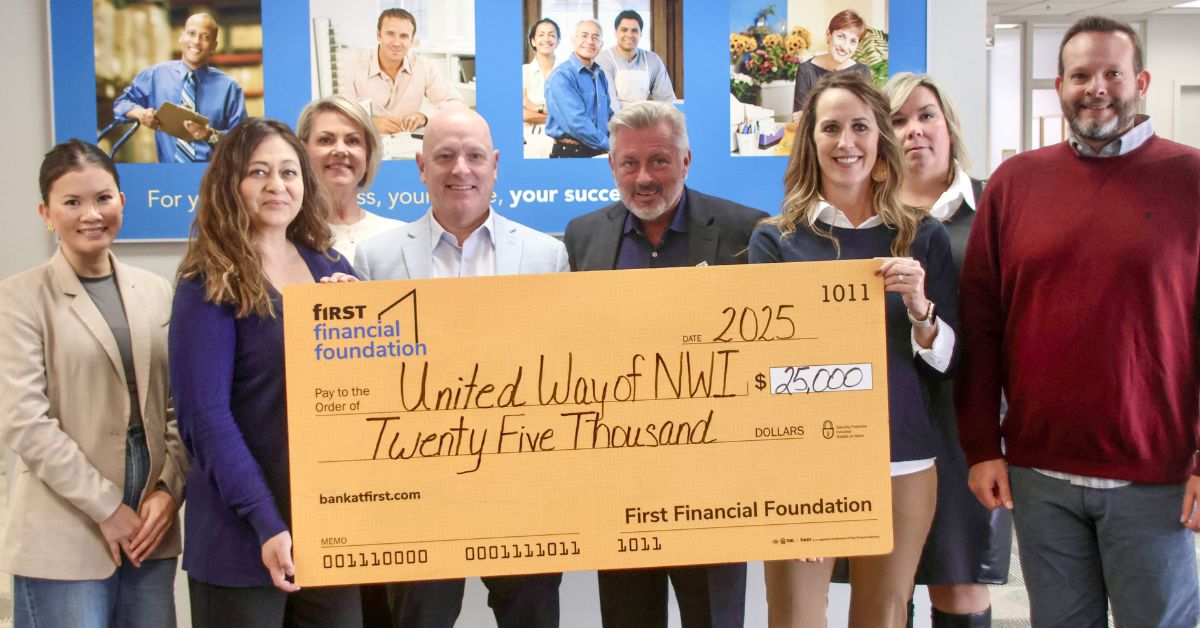 United Way Northwest Indiana presented with $25,000 grant from the First Financial Foundation