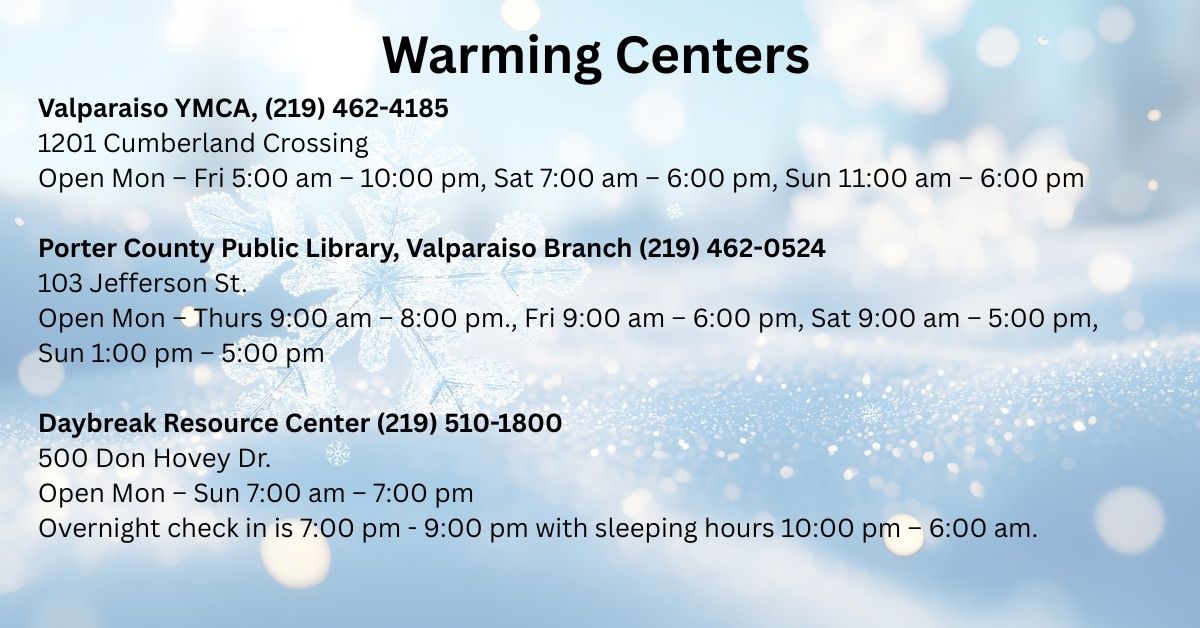 City of Valparaiso Updates Warming Centers
