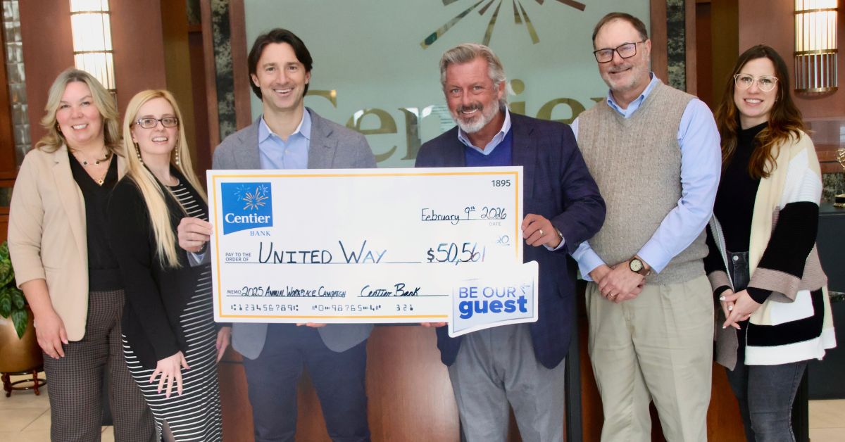 United Way Northwest Indiana receives $50,561 at annual Centier Bank check presentation 