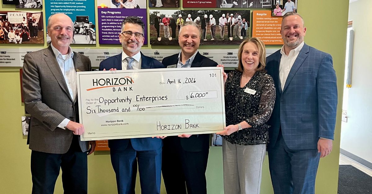 Horizon Bank Announces $6,000 Donation to Opportunity Enterprises