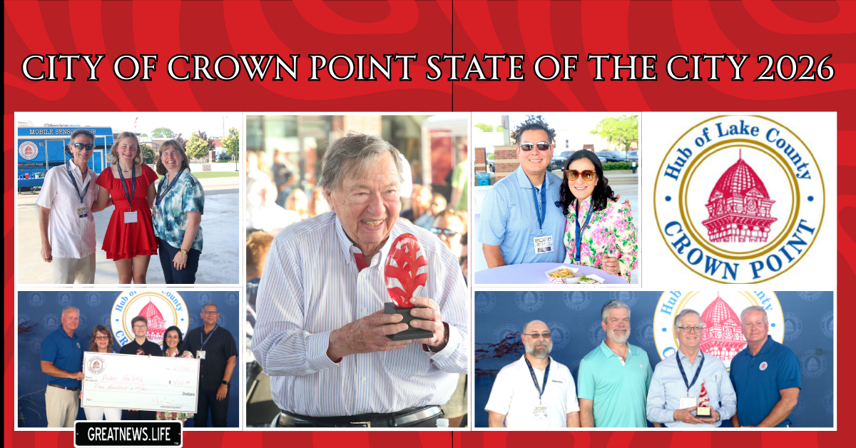 Crown Point Mayor Pete Land provides updates on achievements, growth, departments, and upcoming projects in 2026 State of the City address