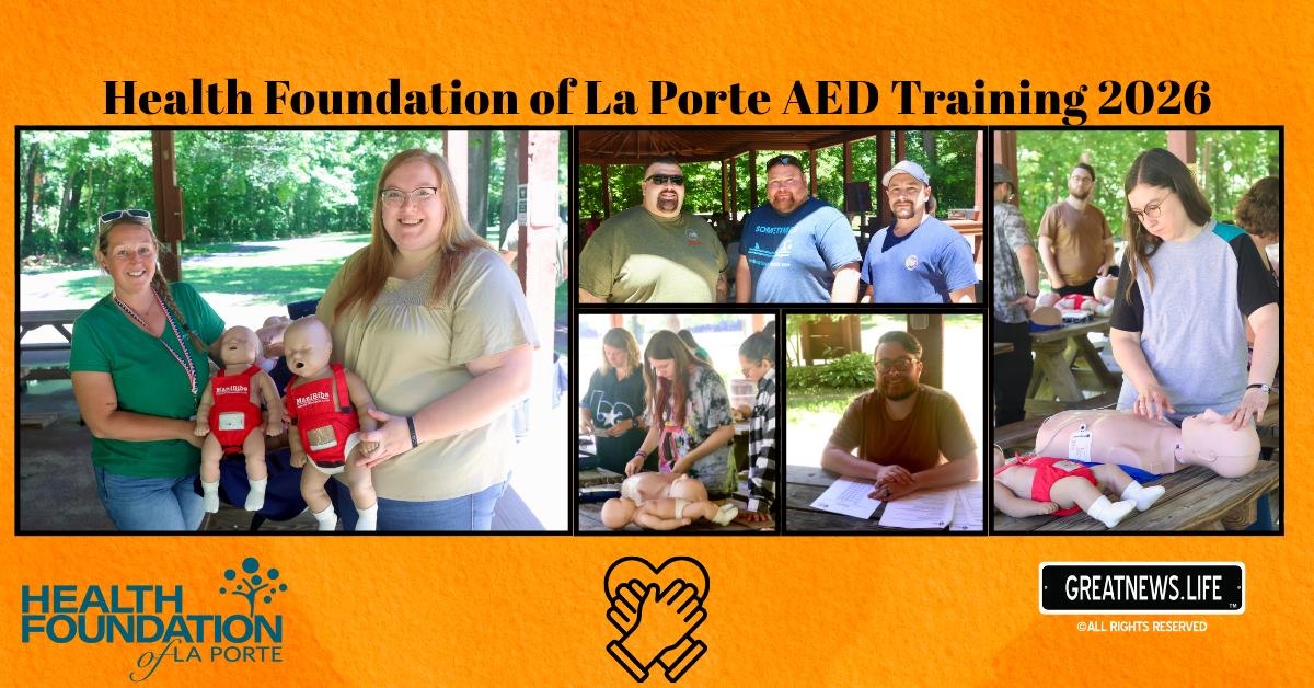 La Porte County Health Department and La Porte County EMS support second of four summer CPR and AED community training sessions