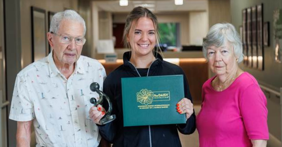 Kayla Pippenger, RN, BSN, receives Goshen Health’s DAISY Award