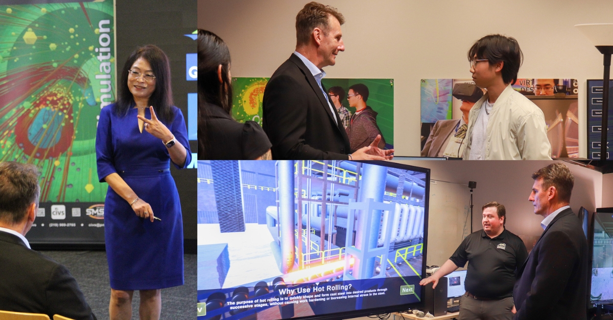 U.S. Representative Frank J. Mrvan learns latest PNW Center for Innovation through Visualization and Simulation research impacts