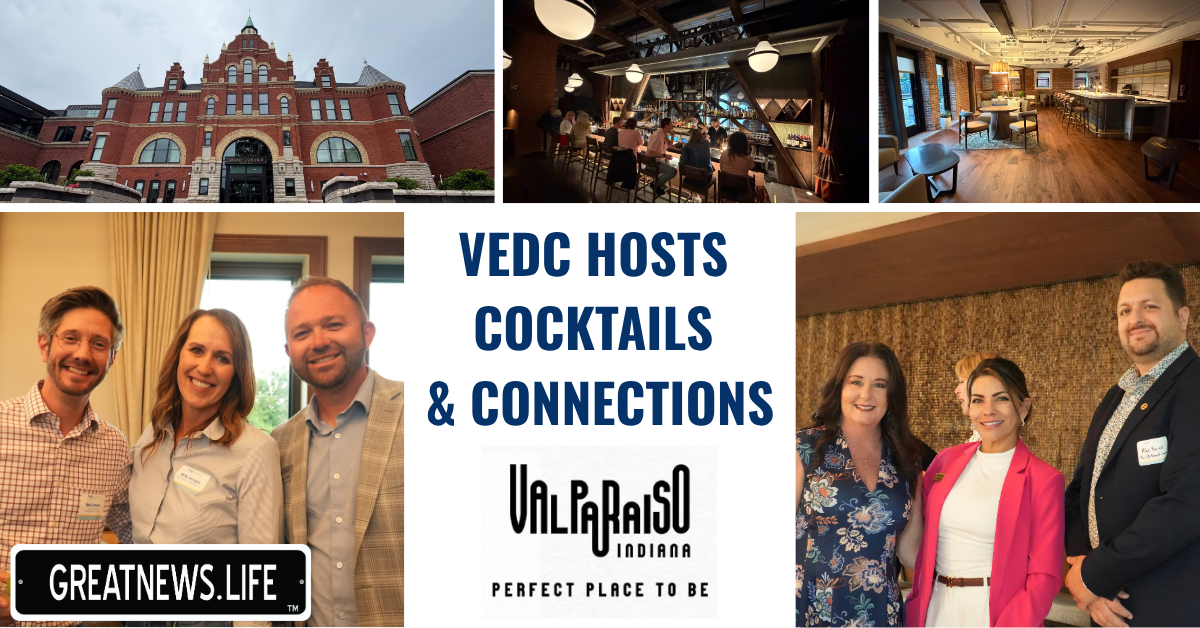 VEDC welcomes guests to Grand Gardner Hotel at night celebrating connection, progress, and community