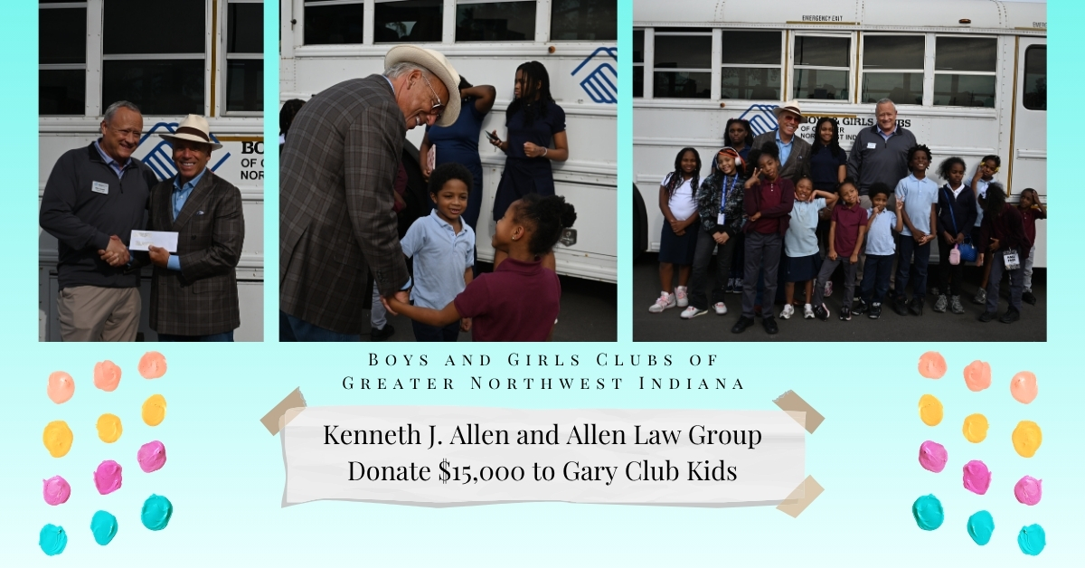 Kenneth J. Allen and Allen Law Group Donate $15,000 to Gary Club Kids