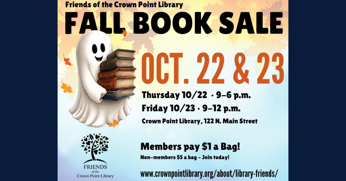 Friends of the Crown Point Library Celebrate National Friends of Libraries Week with Fall Book Sale and Membership Special