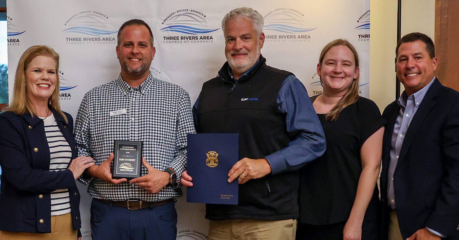 Surf Internet Receives Three Rivers Area Chamber Outstanding Customer Service Award