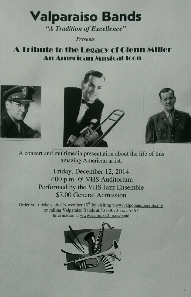 Valparaiso High School Jazz Ensemble to host “A Tribute to the Legacy of Glenn Miller”