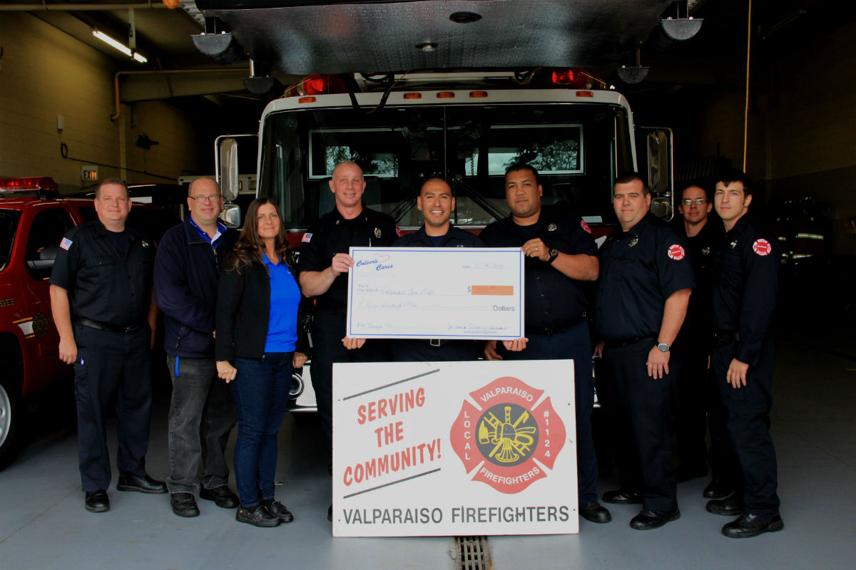Culver’s of Valparaiso Presents Check to Valparaiso Fire Department