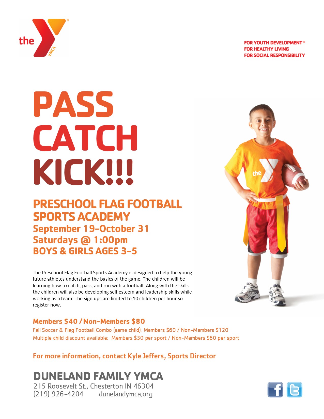 Duneland Y Announces 2015 Fall Preschool Sports Programs