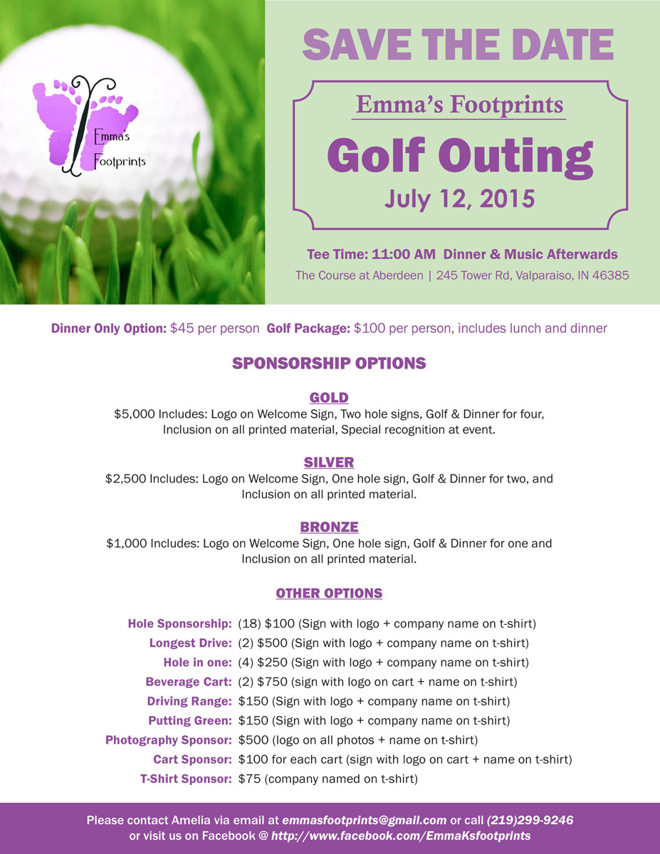 Emma’s Footprints to Host Golf Outing on July 12th