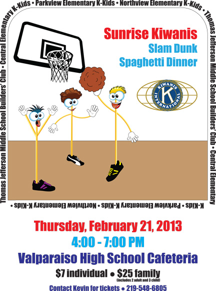 Hungry People Wanted for the Sunrise Kiwanis Slam Dunk Spaghetti Dinner