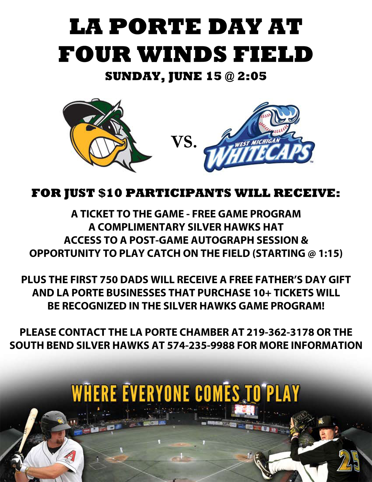 La Porte Day at Four Winds Field Set for Sunday, June 15, 2014