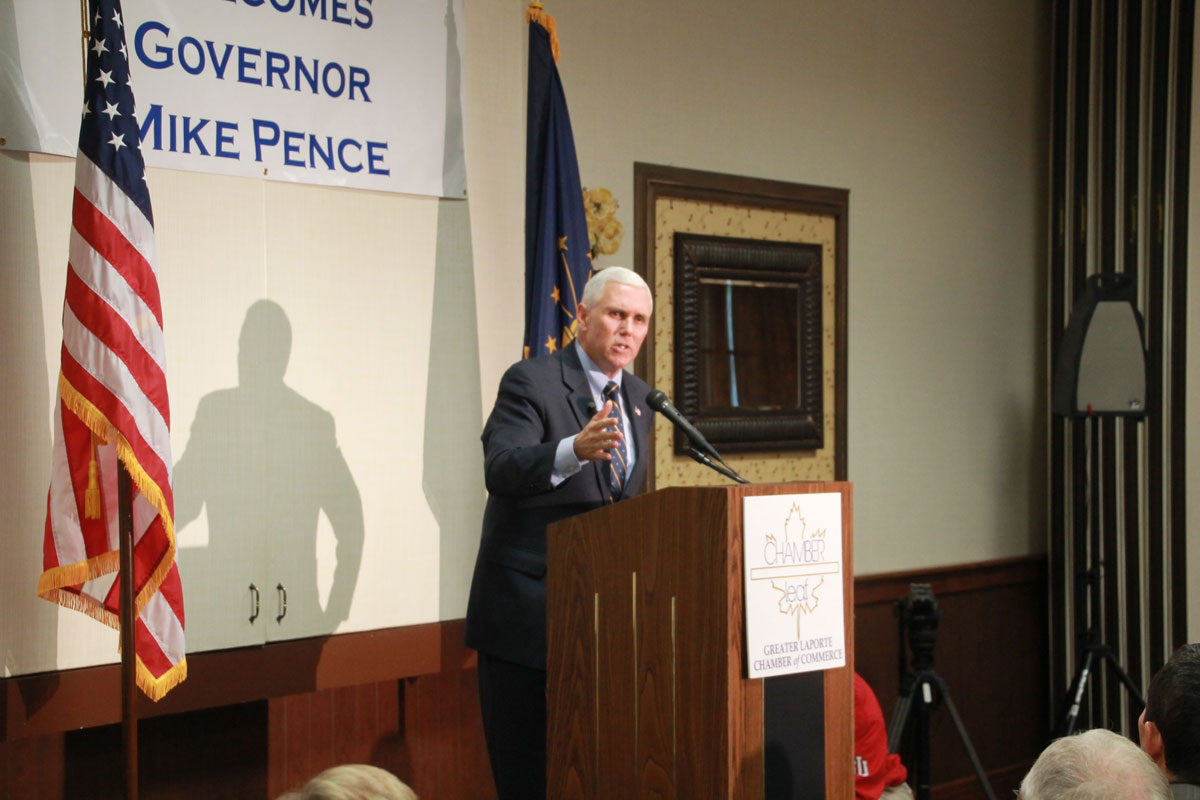 Governor Mike Pence Addresses Economic Development, New Initiatives at La Porte Chamber Luncheon
