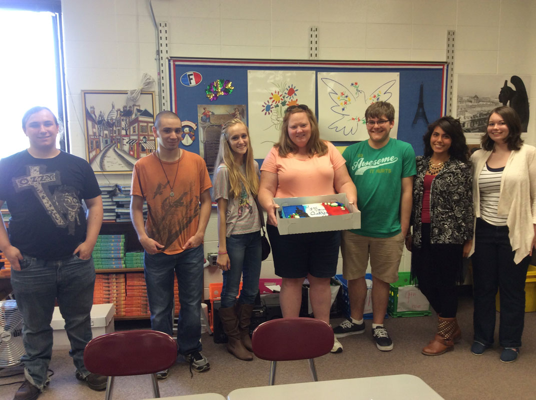 Seniors in Madame Flynn’s French 4 Class Thank Her for Four Years of Education